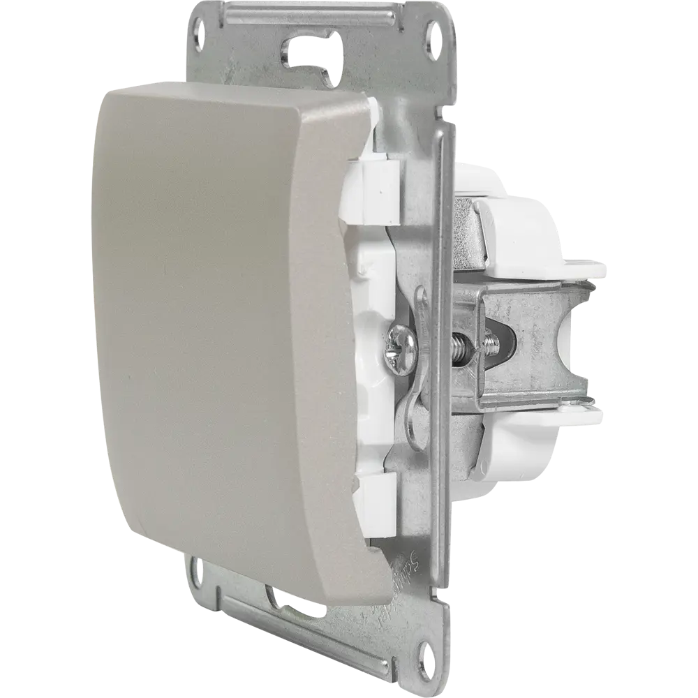 Выключатель проходной встраиваемый Systeme Electric Glossa СХ6 1 клавиша цвет платиновый 84730747 STLM-2093348 - Вид №4