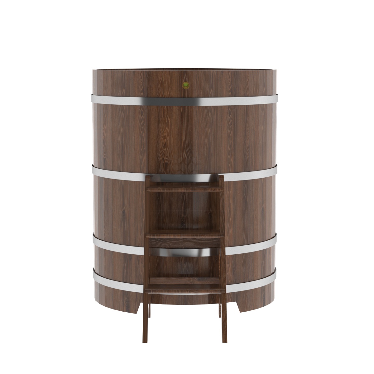 1350 Купель угловая из дуба 1,03х1,03х1,4 морёная Alyarus  - Вид №3