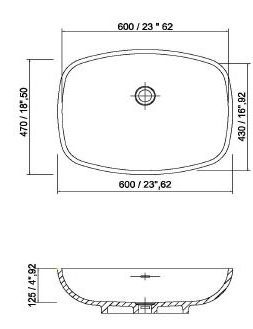 46670 Накладная раковина на столешницу  овальная Dimasi  - Вид №1