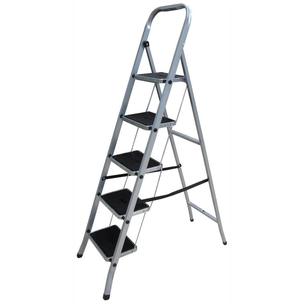 Стремянка стальная Zalger 5 ступеней, с резиновым ковриком STLM-2150618