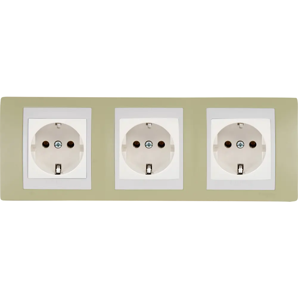 Рамка для розеток и выключателей Systeme Electric Unica 3 поста, цвет зелёное яблоко/бежевый 10170484 STLM-2170409 - Вид №2