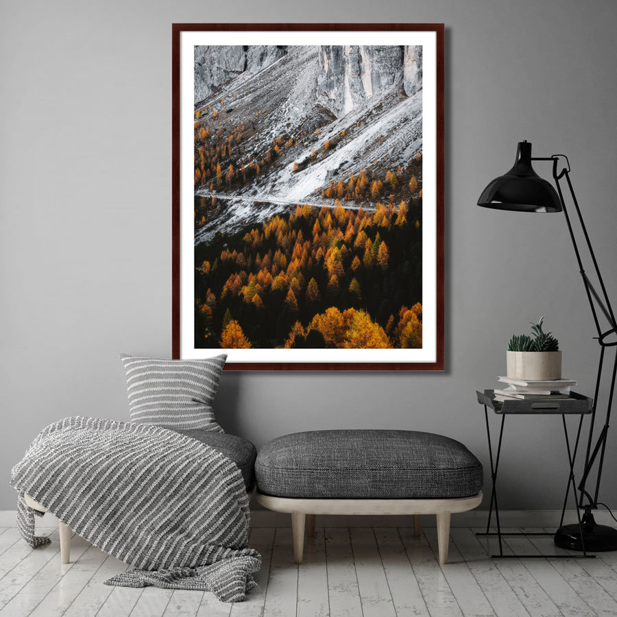 Фотокартина в раме 130х102 см Snowy mountains КАРТИНЫ В КВАРТИРУ  264746 Белый;коричневый;черный;разноцветный  - Вид №2