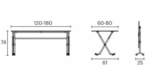 ENEA Стол из меламина прямоугольной формы на колесиках Folio sun-id-1434189 - Вид №14