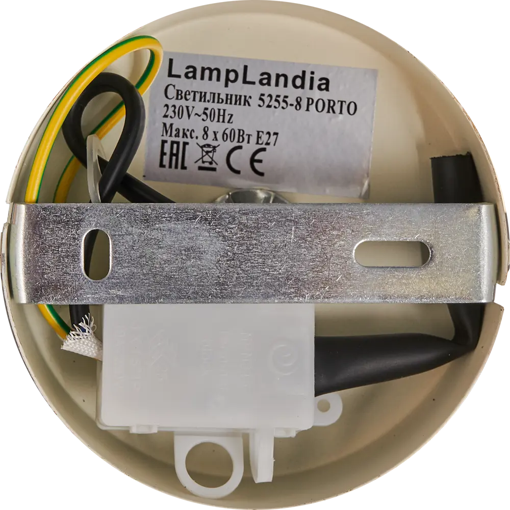 Люстра Porto 5255-8 8хЕ27х60 Вт металл/стекло, цвет античная бронза LAMPLANDIA STLM-2130561 - Вид №6