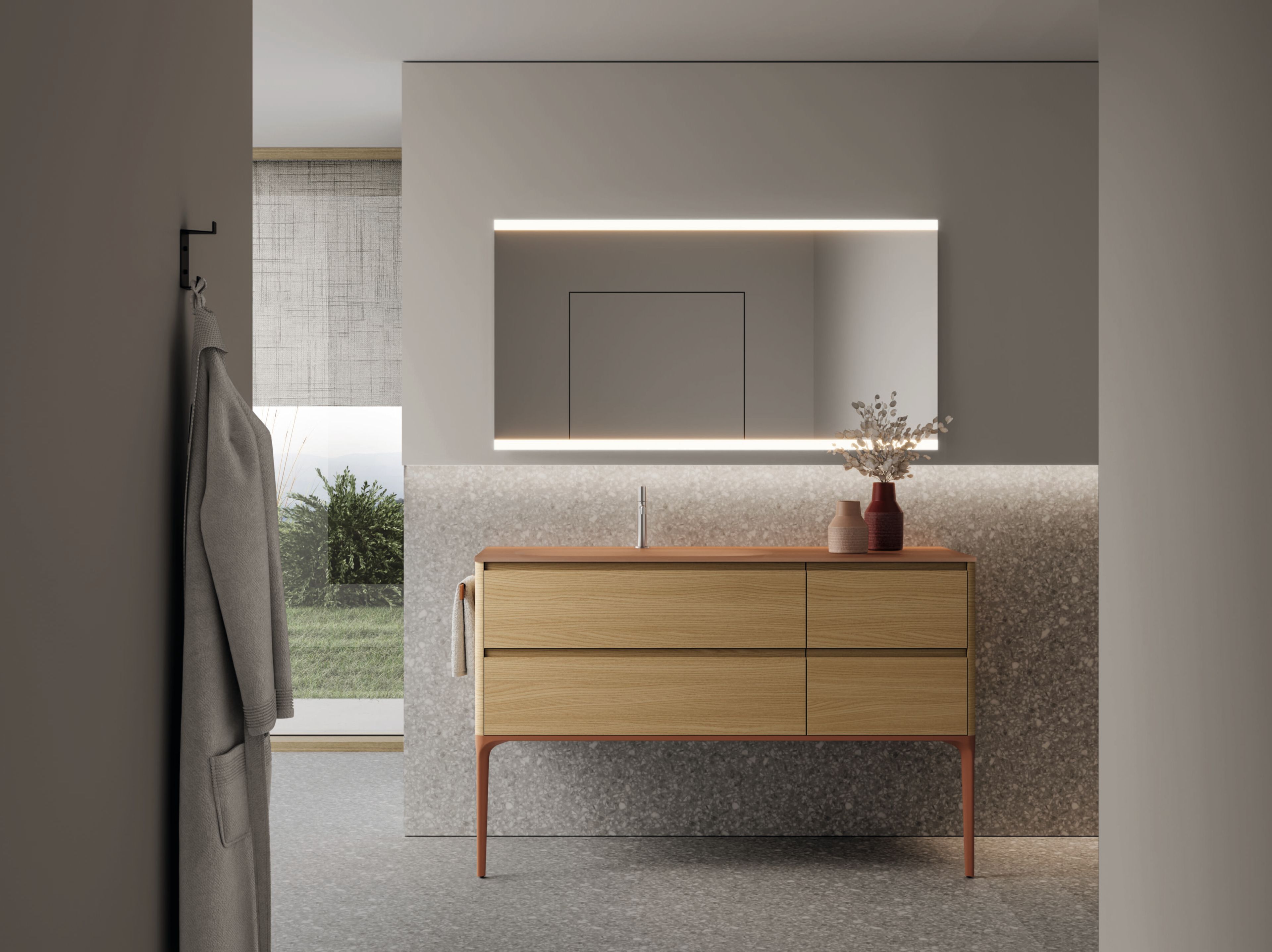 Напольный умывальник с зеркалом Ideagroup Seventy Form ARCH-00078560