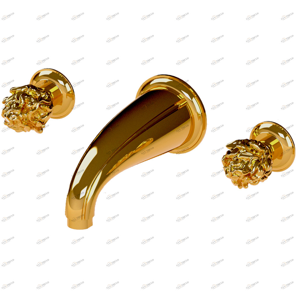 C65-1303 C65-1303 Настенный комплект для раковины на 3 отверстия ODIOT Cristal & Bronze ODIOT