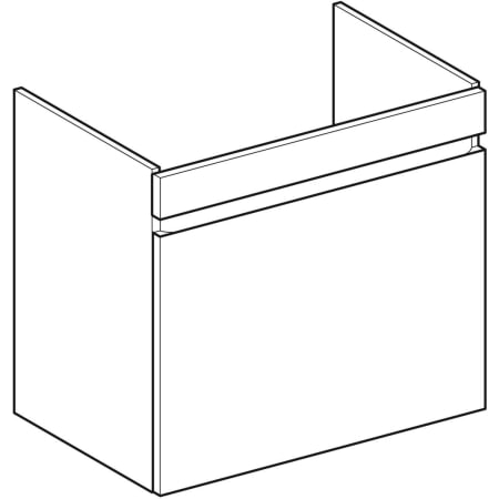 501.905.JR.1 Шкафчик для раковины Geberit Renova Plan, с одним выдвижным ящиком и одним внутренним выдвижным ящиком Geberit  - Вид №1