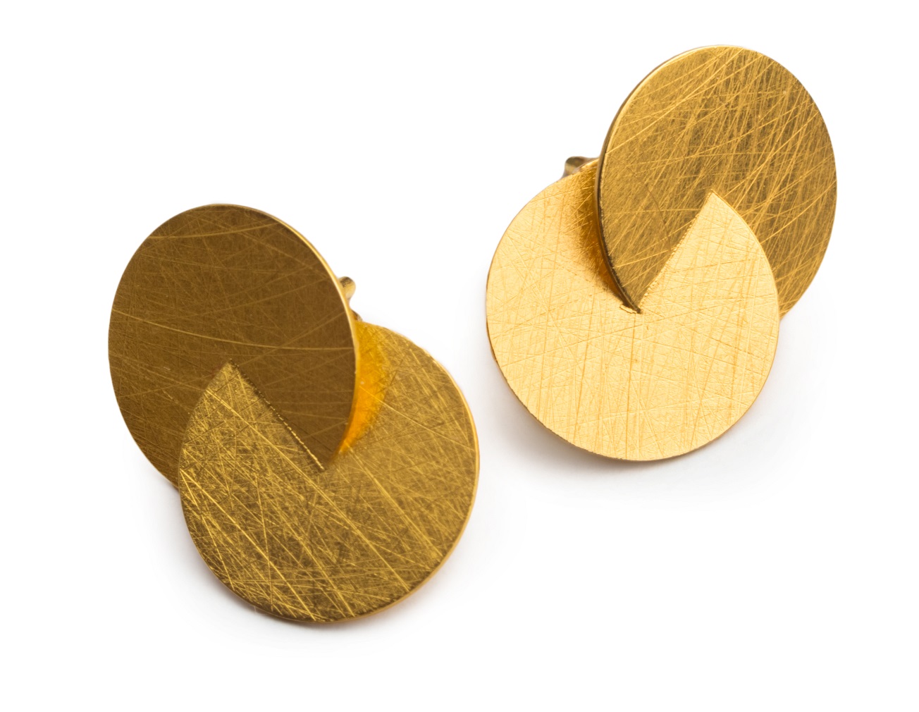 ZA539 Серьги-гвоздики, серебро, позолота ZAREMSKI Santreyd 