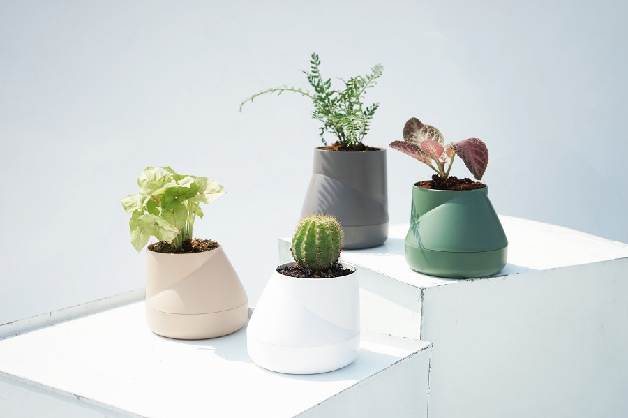 Горшок цветочный Hill Pot, маленький, кремовый Qualy QLX20001CR - Вид №6