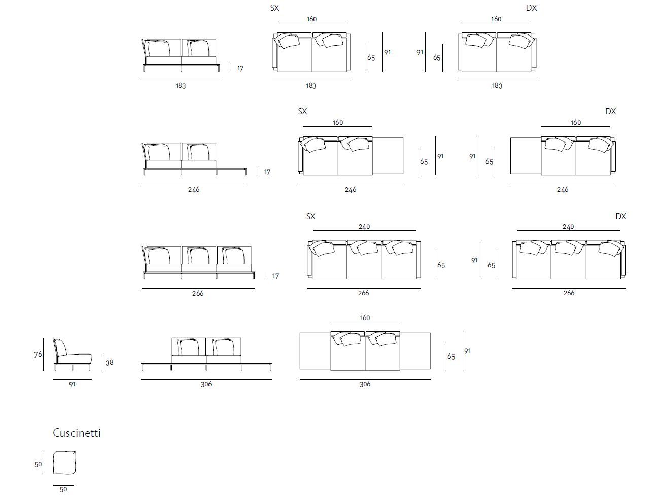 Модульный тканевый диван Living Divani Balestro 24 ARCH-00142688 - Вид №16