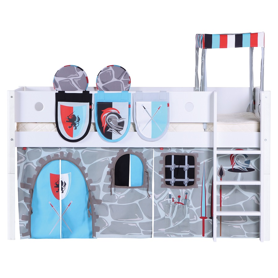 Кровать Flexa White с лестницей, 190 см, белая 801730840 - Вид №8