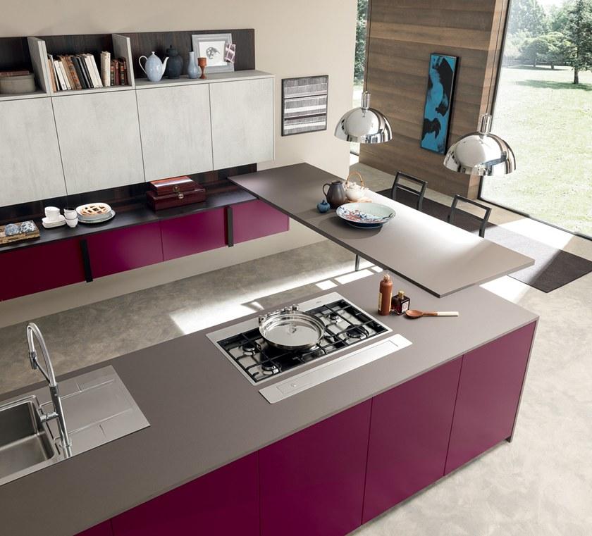 Febal Casa Встроенная кухня Fenix-NTM® с полуостровом sun-id-1352092 - Вид №1