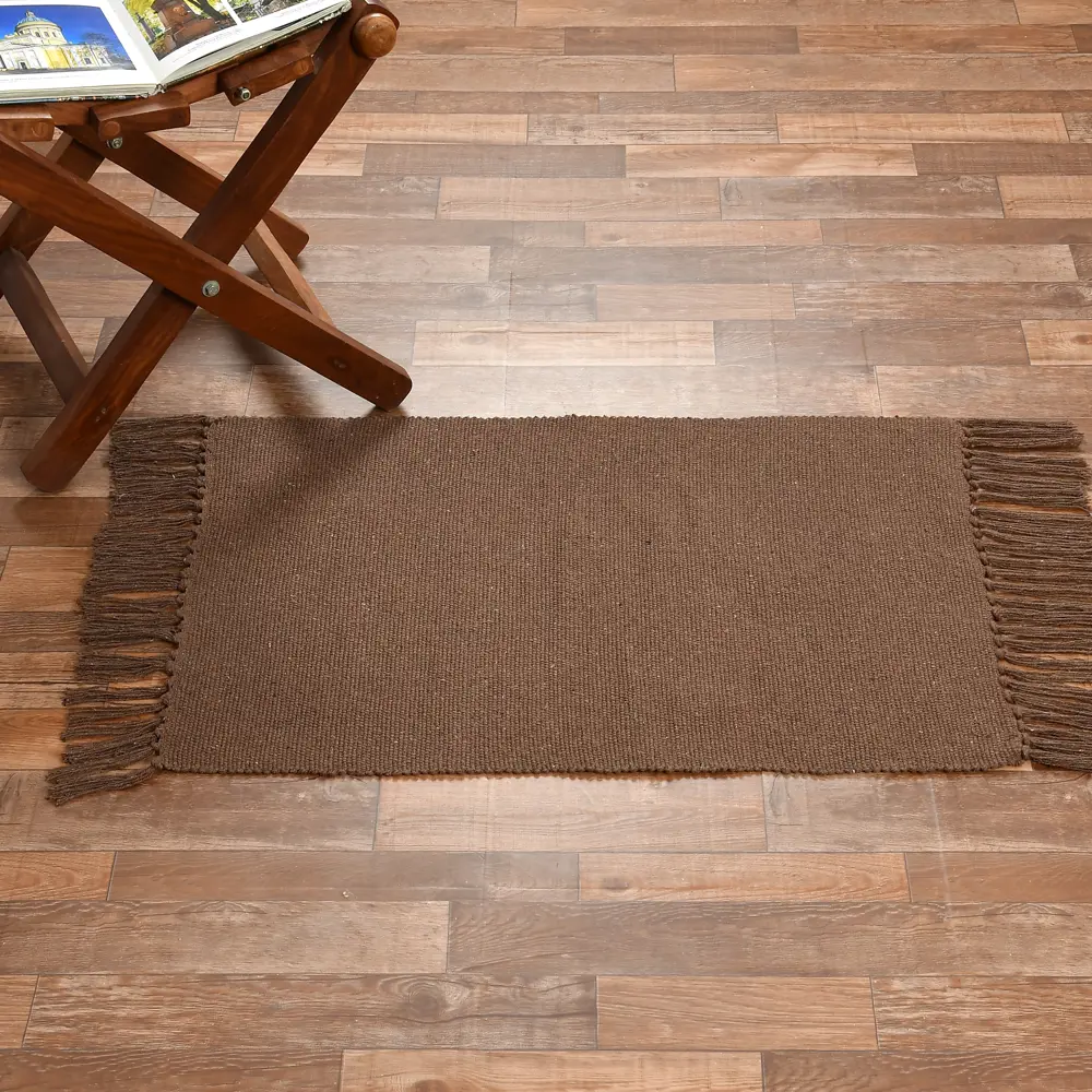 Коврик декоративный хлопок Solid Mat JBT-001-11 50x80 см цвет коричневый 89374302 STLM-2096506 Santreyd 