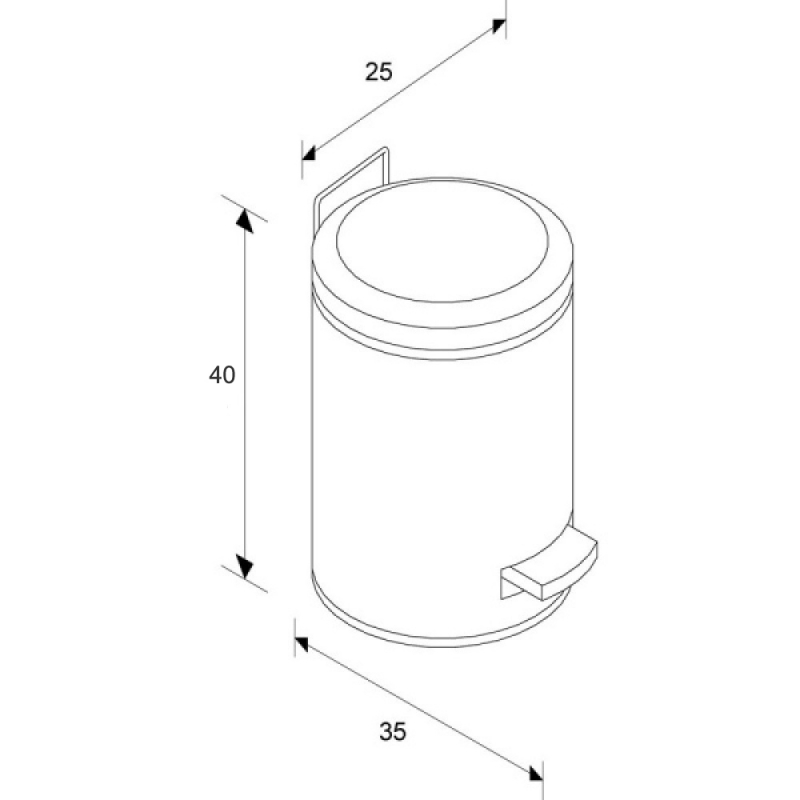 KIM414 Урна с педалью SILENT SERENE, вместимость 12 л, матовая сталь Merida  - Вид №1
