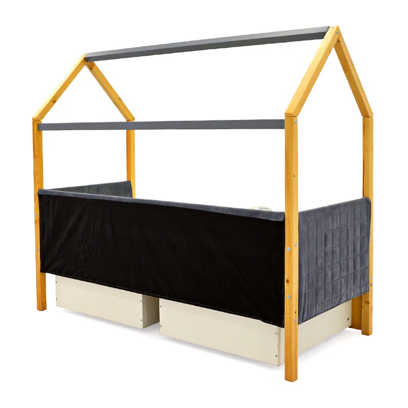 Детская кровать-домик мягкая дерево-графит Svogen БЕЛЬМАРКО  00-3873182 Бежевый;серый Santreyd  - Вид №10