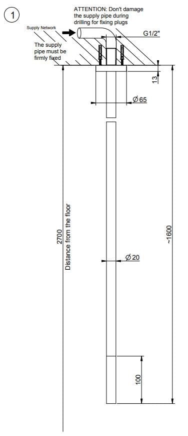 Из нержавеющей стали потолок дозирования носик для умывальника Gessi Gessi316 ARCH-00129755 - Вид №1