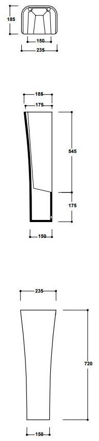 Cle9co01 Напольная раковина стоящая овальная Olympia Ceramica CLEAR - Вид №5
