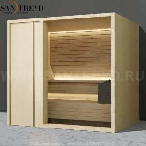 Effegibi YOKU.D105 SA.70200004 Сауна с левой дверью. Мощность: 10,5 кВт макс. Размеры: длина 230 см, ширина 200 см. Отделка: осина термообработанная