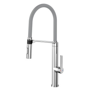 00695763 Однорычажный Нержавеющая сталь, матовая, со шлангом песочного цвета. Docol DOC