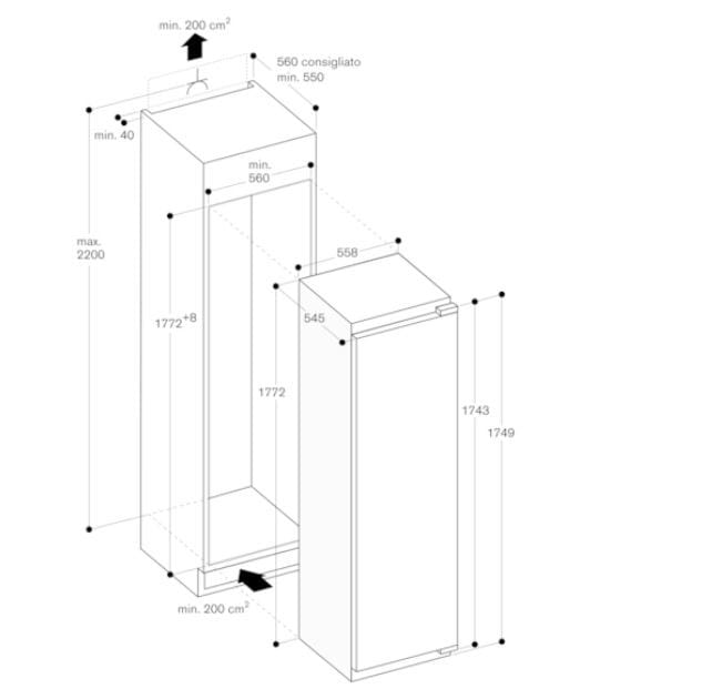 Встроенный холодильник с морозильной камерой GAGGENAU серия 200 ARCH-00043410 - Вид №2