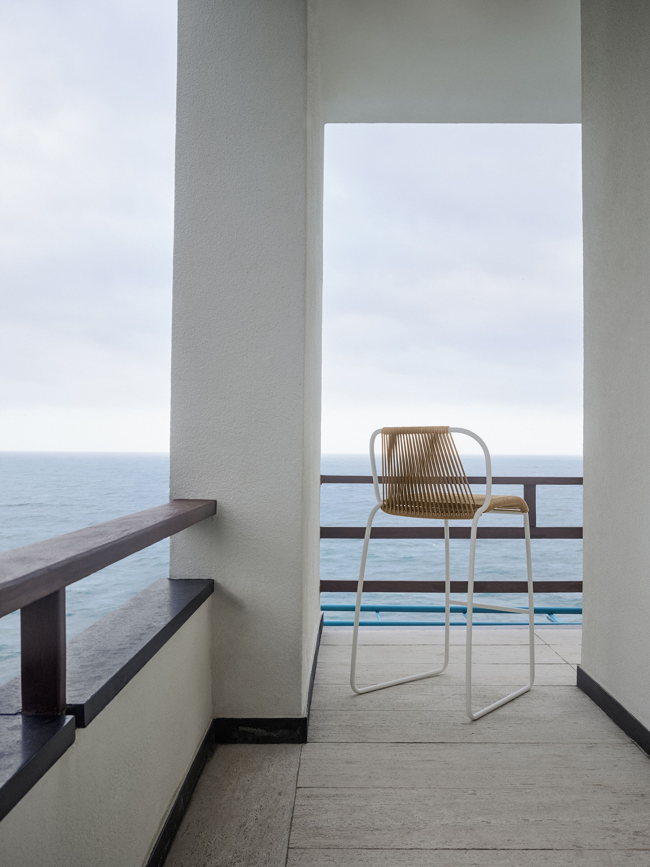 Высокий садовый табурет с парусной веревкой Potocco Tibes ARCH-00041949 - Вид №2