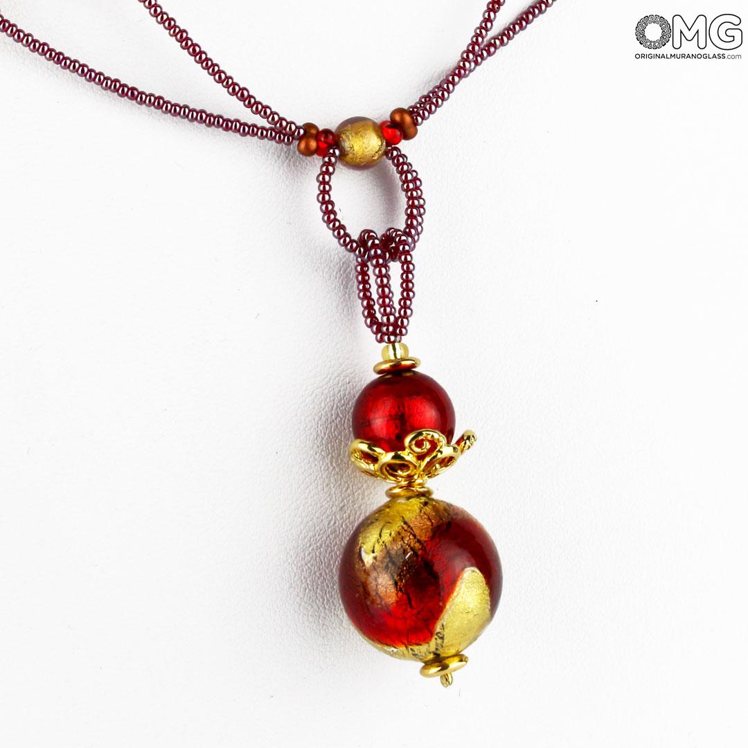 3315 ORIGINALMURANOGLASS Ожерелье Сесилия - с золотом - Original Murano Glass OMG 50 см  - Вид №1