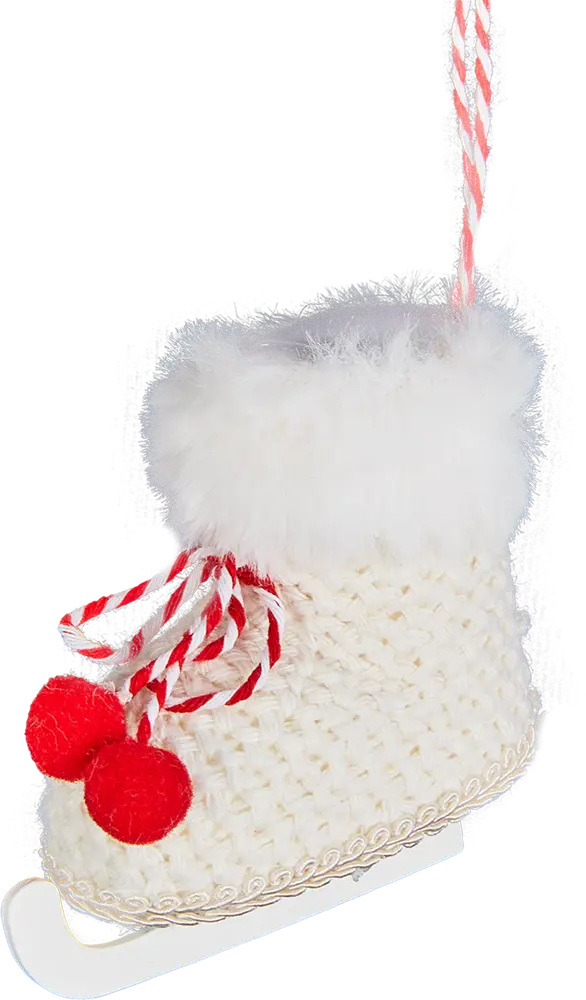 87036563 Елочная игрушка Конек 9.5x8 цвет белый STLM-0964996