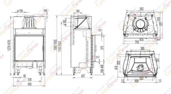 Каминная топка Austroflamm 45х57 K 1573 - Вид №1