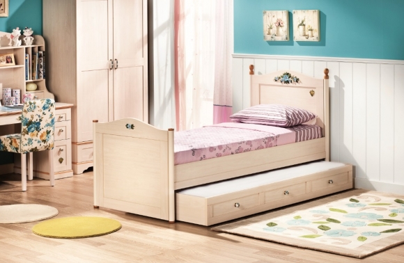 Кровать выдвижная детская 90х190 см беленый дуб Flora CILEK FLORA 00-3832114 Бежевый Santreyd - Вид №4