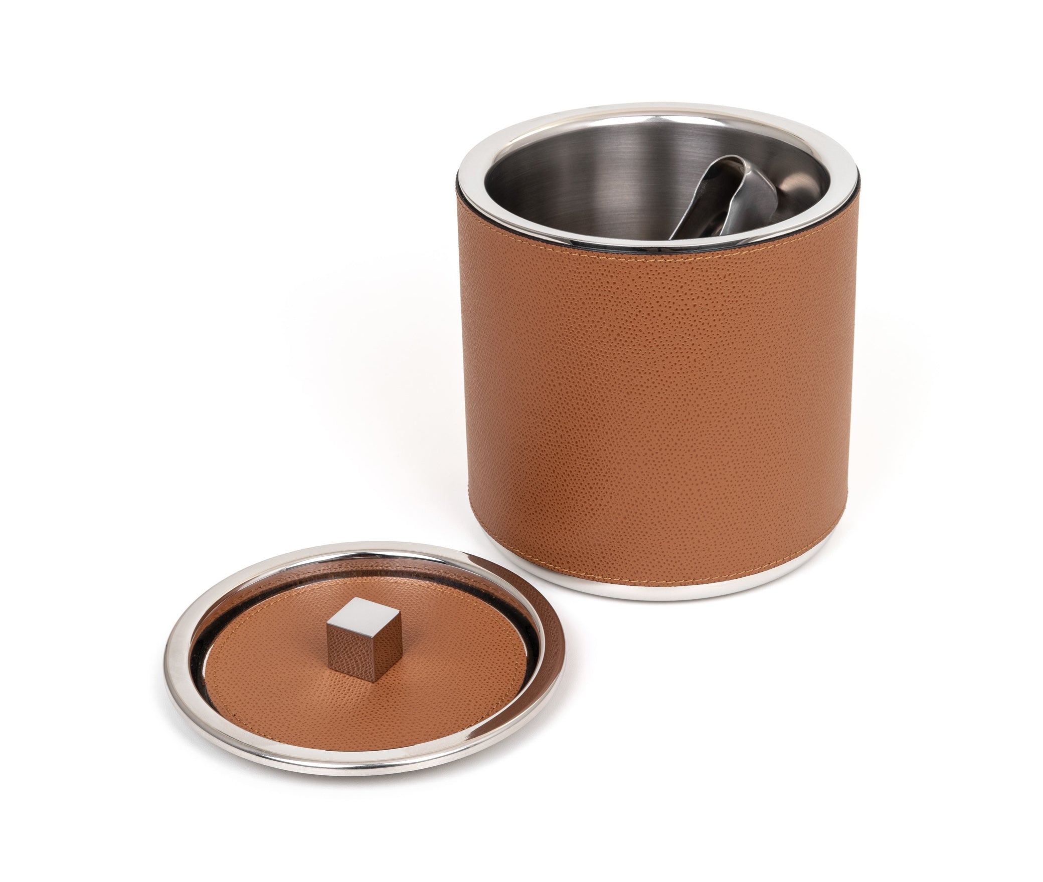 Ведро для льда - Ø 15XH17 см / плетеная кожа_coffee Pinetti 00.1365.061.015 - Вид №1