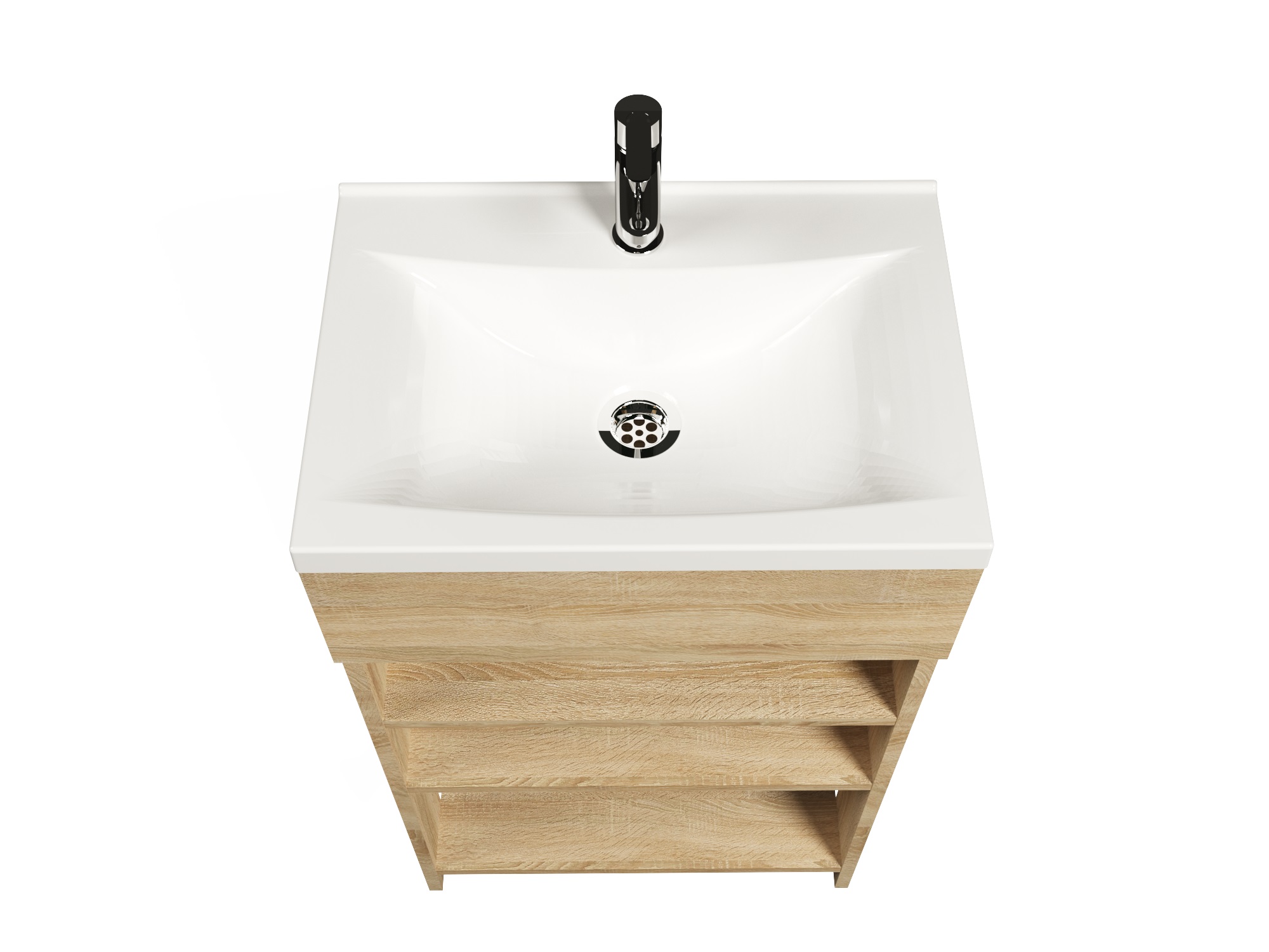 У98621 Тумба с раковиной Revo 50Н 3 полки Дуб Сонома 1 Marka 