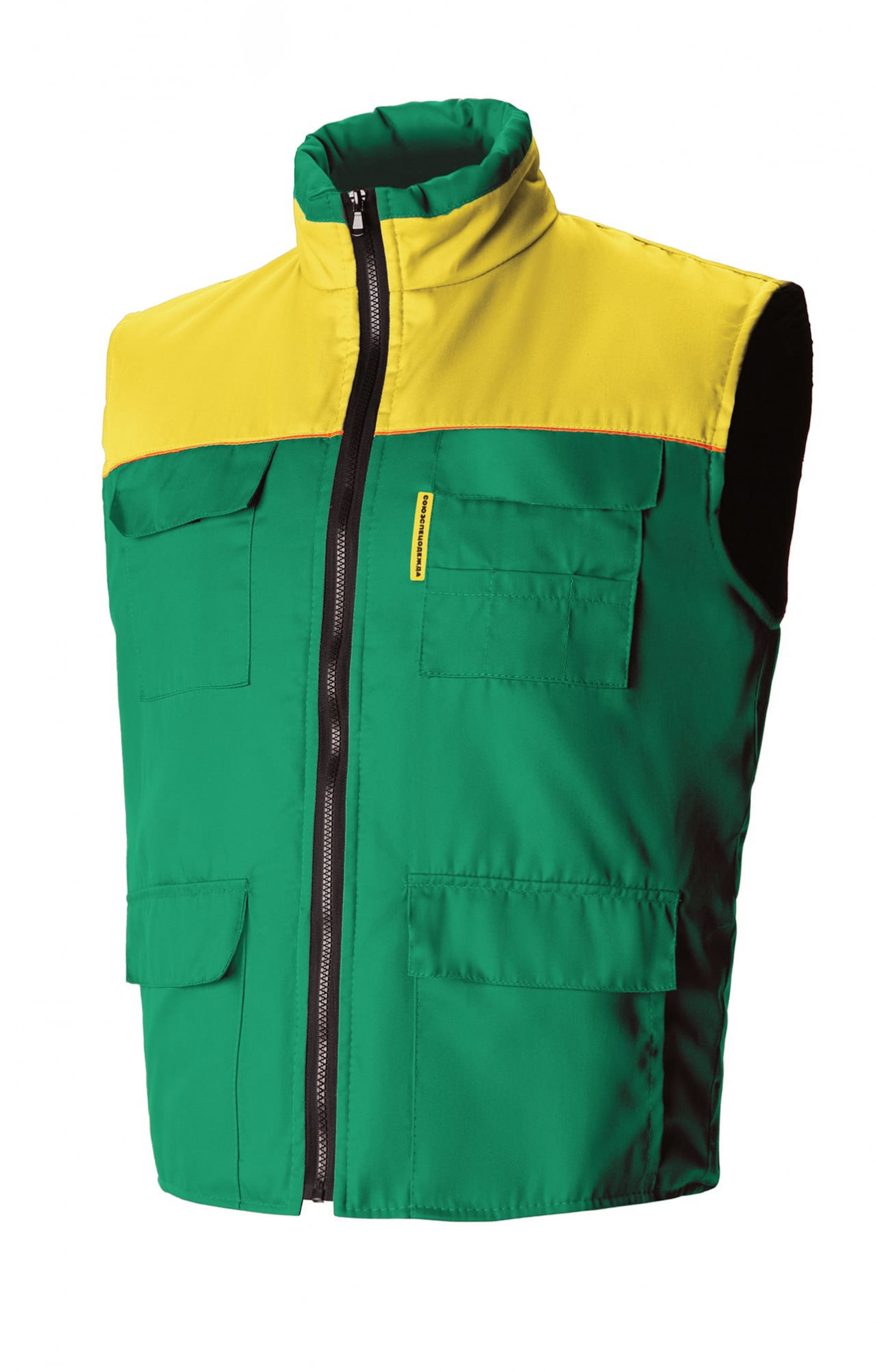 5029640 Жилет Профессионал зеленый с желтым  Зимняя спецодежда  размер 60-62/170-176 