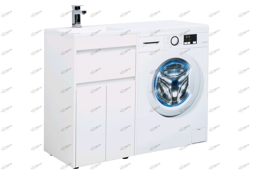 Тумба с раковиной Aquanet Токио 110 L белый (напольная, 1 ящик, 2 дверцы) 0023774400235497