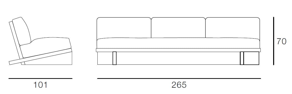 3-местный диван из ткани и дерева Vical Home Pure ARCH-00108623 - Вид №8