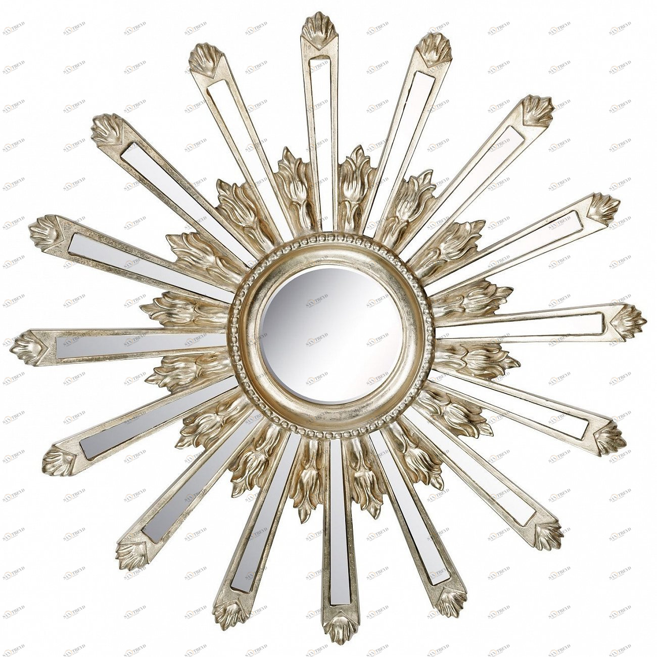 Зеркало-солнце 71 см античное серебро Orion Silver ART-ZERKALO ДИЗАЙНЕРСКИЕ 00-3884093 Зеркальный;серебро 