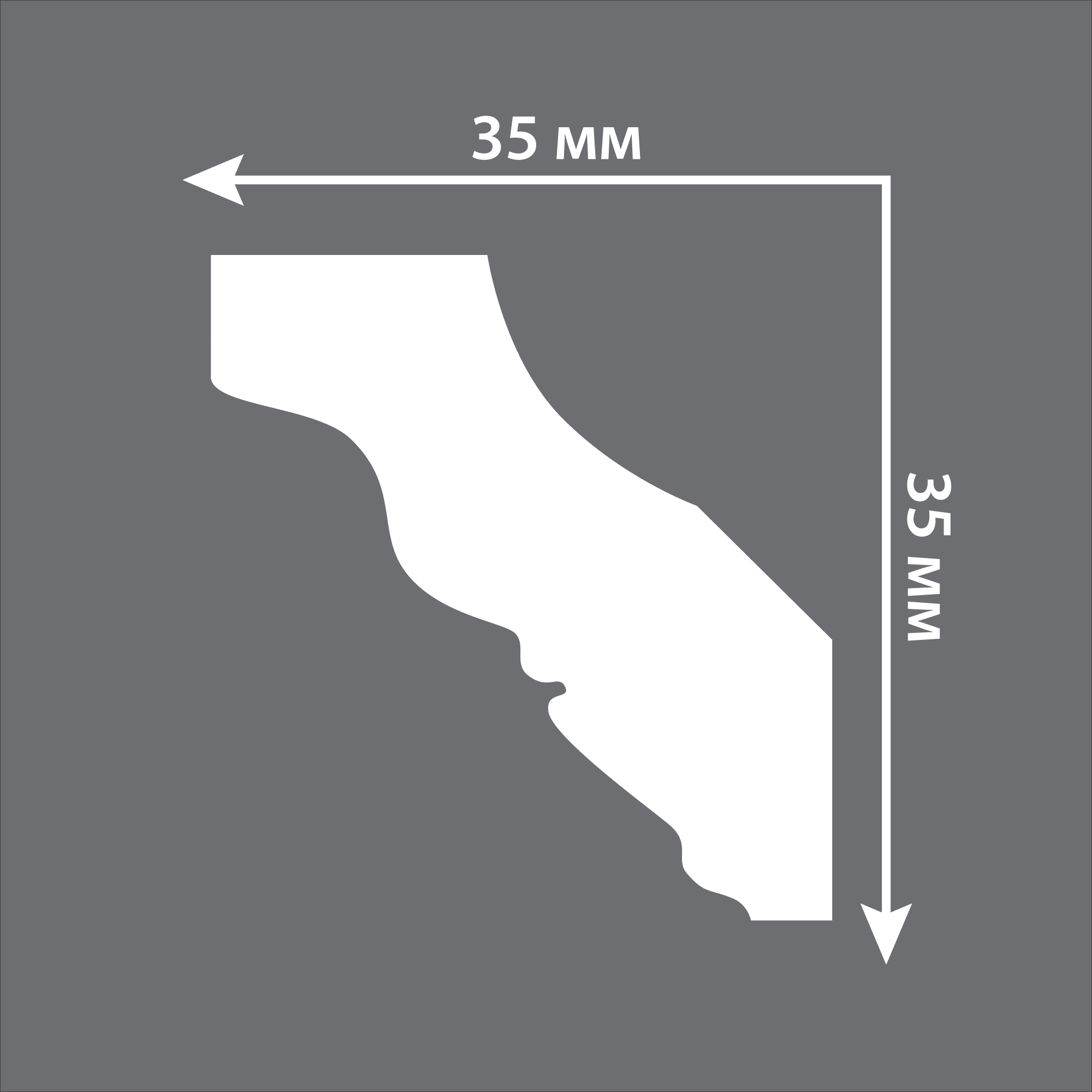 Плинтус потолочный полиуретан 95348 белый 35х49х2000 мм DECOMASTER 17106346 - Вид №2