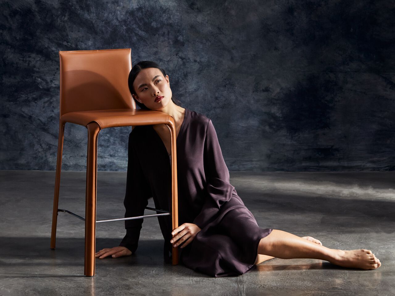 Высокий кожаный стул Julia Italia Женя ARCH-00020791 - Вид №1