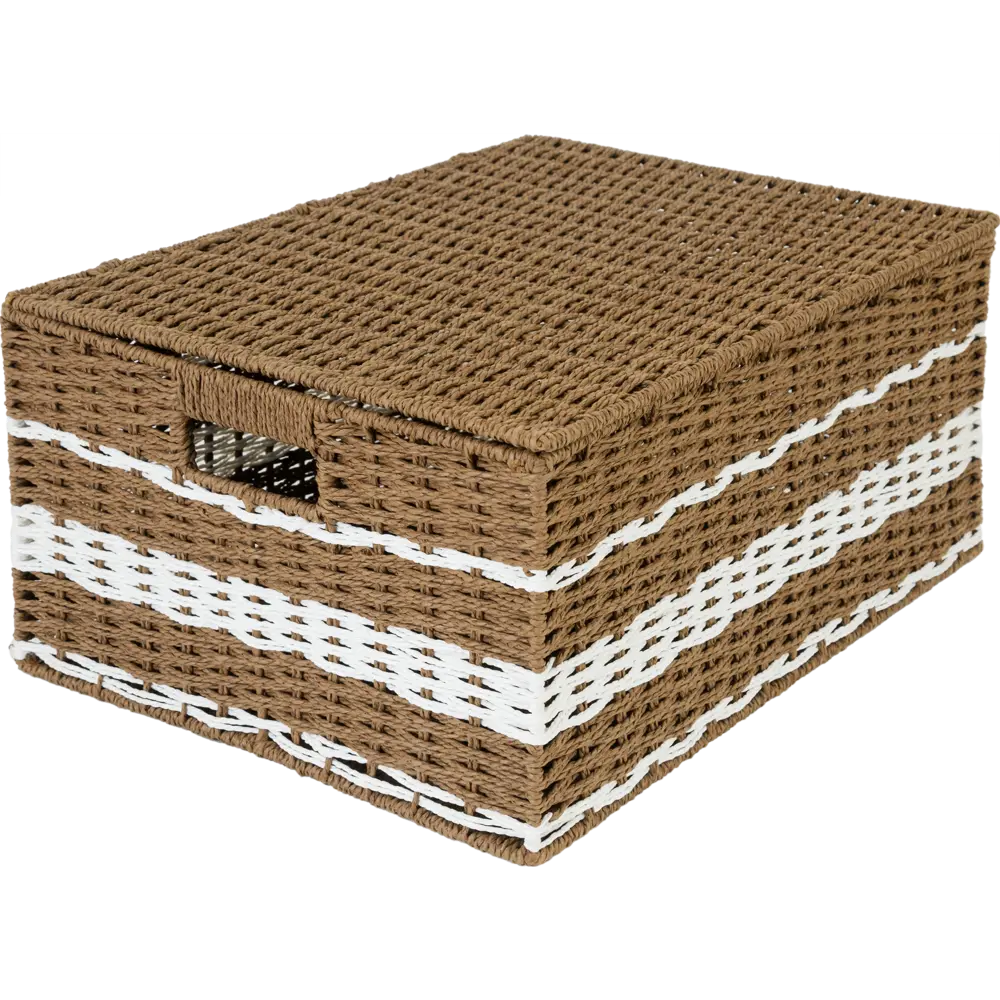 Корзина с крышкой Storidea HXL21.342 L 33x21x45 см 31 л бумага цвет коричневый STLM-2134379