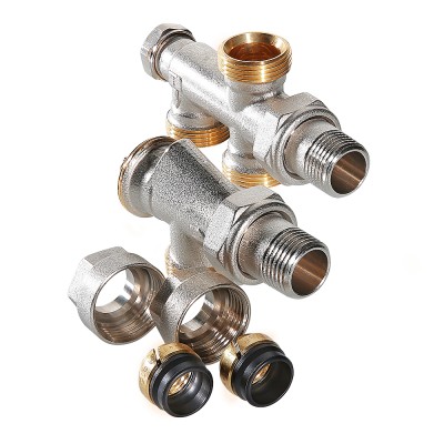 VT.225K.N.E04100 Регулирующий узел для подключения радиатора (комплект) Valtec 1/2" х 100% х 3/4 евроконус 