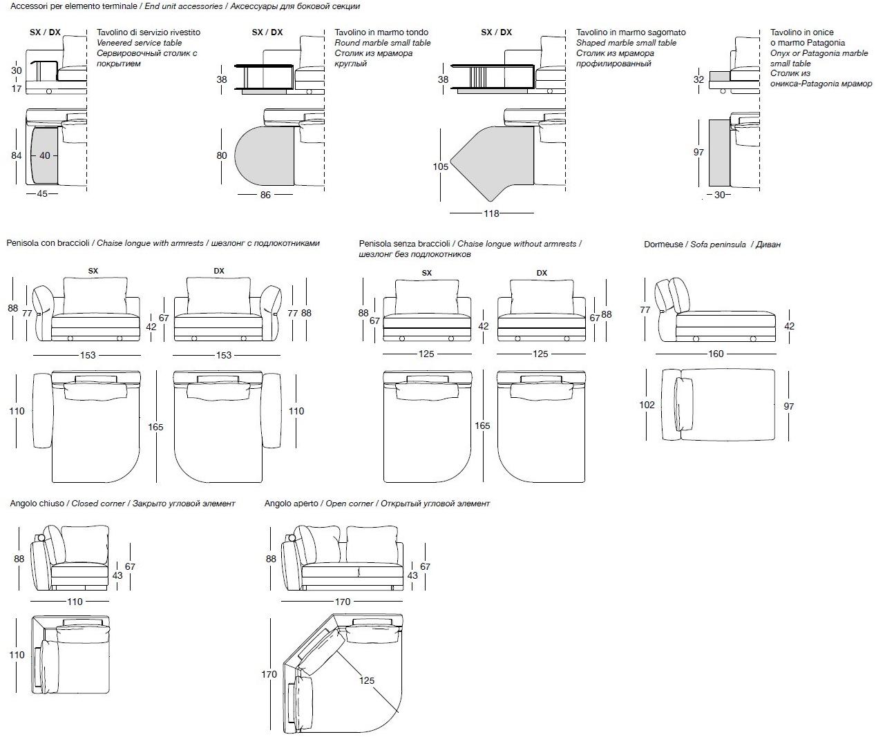 Longhi Модульный тканевый диван Loveluxe 2020 – sartoria collection sun-id-1513575 - Вид №35