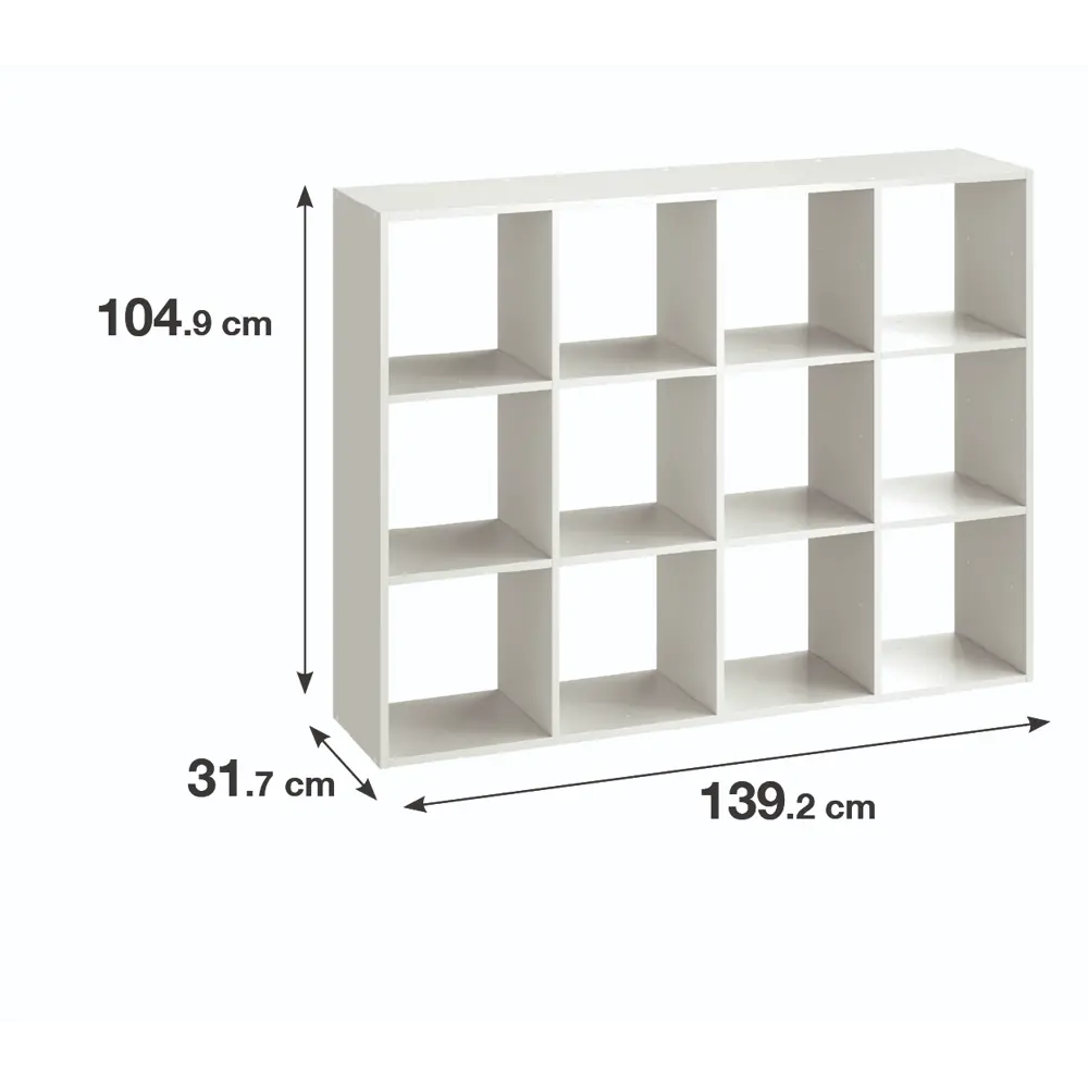 Стеллаж Spaceo KUB 12 секций 139.2x104.9x31.7 см ЛДСП цвет белый STLM-2101843 - Вид №1