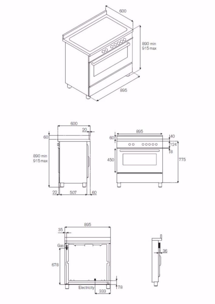 Bertazzoni Отдельно стоящая кухня Professional Pro90 5 gev s xe - Вид №1