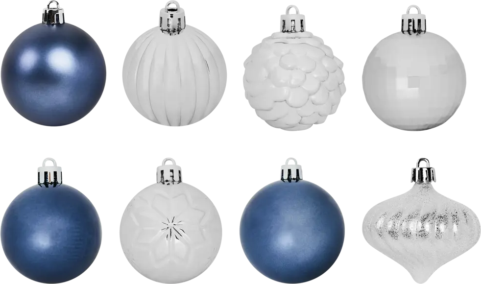 87036334 Набор новогодних шаров Christmas ø5-6 см цвет синий 25 шт. STLM-0949351