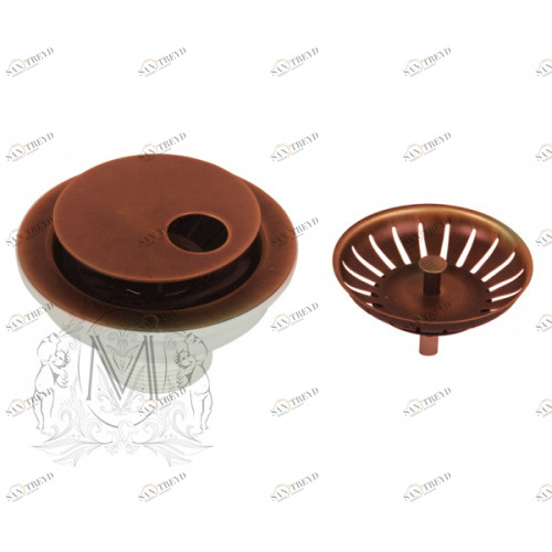 Слив для кухонной мойки MIGLIORE Ricambi ML.RIC-10.131.RA с крышкой, медь 