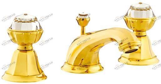 Bronces Mestre Смеситель для мойки на 3 отверстия с кристаллами swarovski® Indica sun-id-1352905