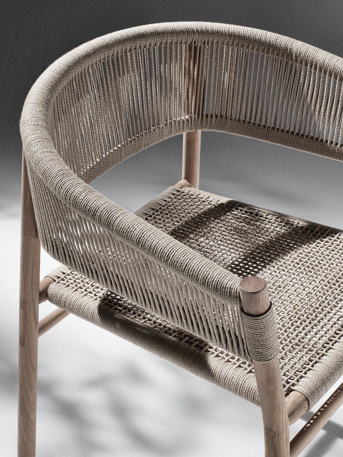 Штабелируемый садовый стул из тика и веревки Ethimo ARCH-00103677 - Вид №21