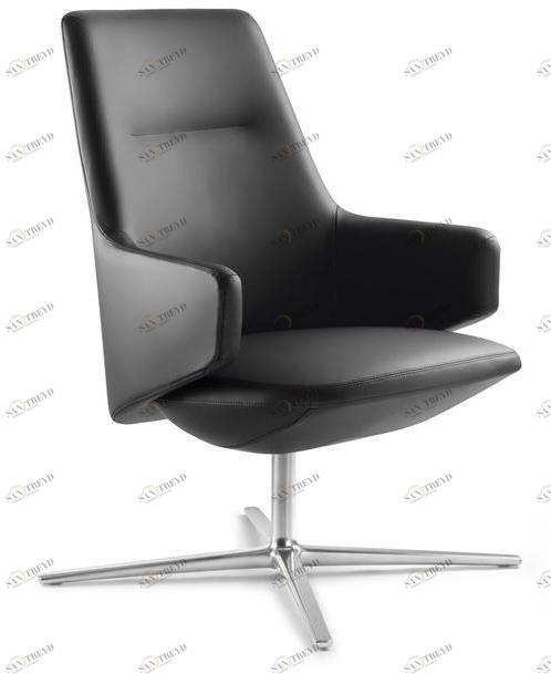 LD Seating Кожаное кресло руководителя с 4-мя спицами и подлокотниками Melody lounge L-br-r-f27
