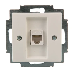 Розетка компьютерная встраиваемая ABB Basic 55 RJ45, цвет белый 13606968 STLM-2169526