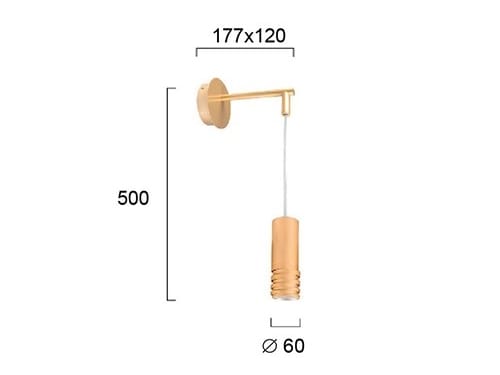 Металлический светодиодный настенный светильник Terzo Light ARCH-00088487 - Вид №2