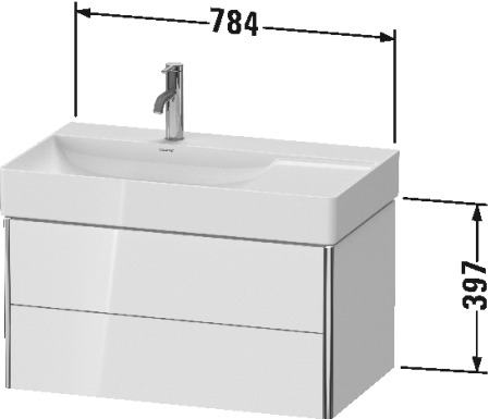 XS416803636 XSquare Тумбочка подвесная Белый шелковисто-матовый лак Duravit - Вид №1